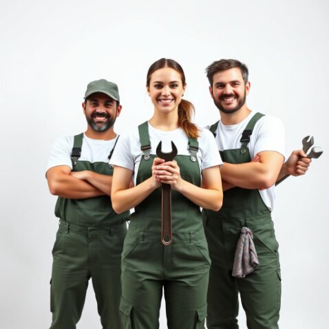 Hausmeister-Team bei der Arbeit